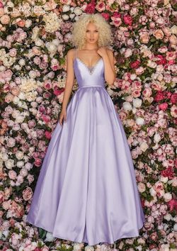 Style 8199 Clarisse Purple Size 6 Tall Height Floor Length Ball gown on Queenly