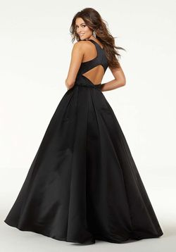 Style 45025 MoriLee Black Size 26 Satin Floor Length Ball gown on Queenly