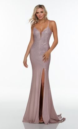 Style 61175 Alyce Paris Pink Size 4 Prom Jersey Corset Floor Length Side slit Dress on Queenly