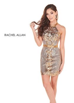 Style 4004 Rachel Allan Silver Size 8 Mini Euphoria Cocktail Dress on Queenly