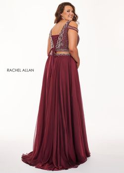 Style 6693 Rachel Allan Red Size 24 Black Tie Plus Size Pageant Straight Dress on Queenly