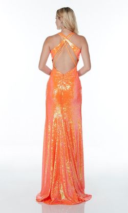Style 61144 Alyce Paris Orange Size 12 Tall Height Plus Size Sequin Side slit Dress on Queenly