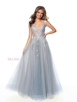 Style 20332 Blush Prom Silver Size 8 Prom Ball gown on Queenly