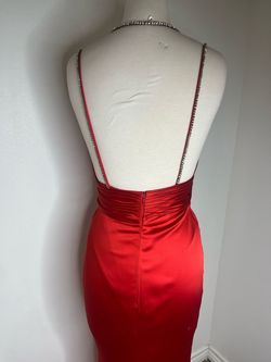 Jovani Red Size 0 Floor Length Black Tie Straight Dress on Queenly
