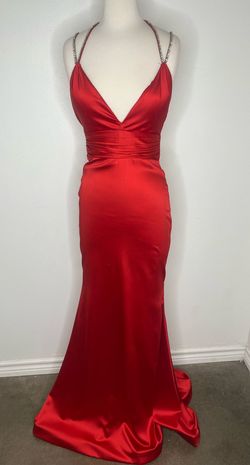 Jovani Red Size 0 Black Tie Military Straight Dress on Queenly