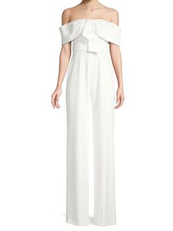 JAYGODFREY White Size 4 Floor Length Bachelorette Jumpsuit Dress on Queenly