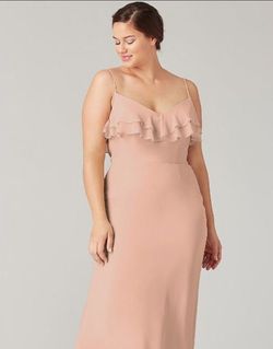 Kleinfeld Nude Size 20 Peach Custom A-line Dress on Queenly