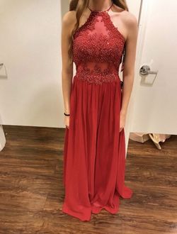 Blondie Nites Red Size 4 Backless Military Prom Straight Dress on Queenly