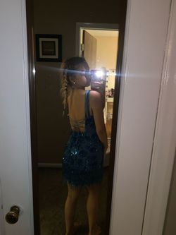 Sherri Hill Blue Size 0 Mini Bodycon Speakeasy Euphoria Cocktail Dress on Queenly