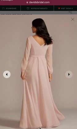 David's Bridal Pink Size 22 Floor Length Plus Size Side slit Dress on Queenly