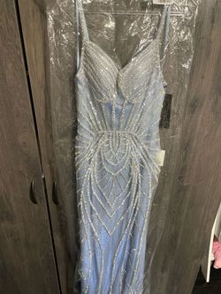 Cinderella Divine Blue Size 8 Never Worn Floor Length Mermaid Dress on Queenly