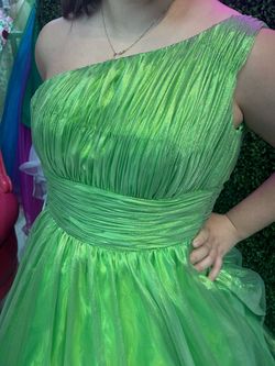 Style 2179 Johnathan Kayne Green Size 12 Quinceanera Floor Length Ball gown on Queenly