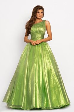 Style 2179 Johnathan Kayne Green Size 12 Prom One Shoulder Quinceanera Ball gown on Queenly