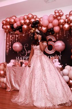Elizabeth k by gls Multicolor Size 8 Quinceañera Sweet 16 Free Shipping Rose Gold Ball gown on Queenly