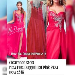 Mac Duggal  Pink Size 14 Black Tie 50 Off Side slit Dress on Queenly