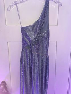 Sherri Hill Silver Size 0 Floor Length Side slit Dress on Queenly