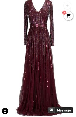 Paul Rekih Red Size 6 Sequin Sequined Floor Length A-line Dress on Queenly