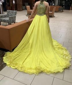 Johnathan Kayne Yellow Size 0 Black Tie Ball gown on Queenly