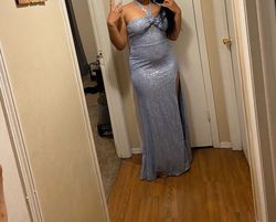 Windsor Blue Size 14 Ball Homecoming Plus Size Side slit Dress on Queenly