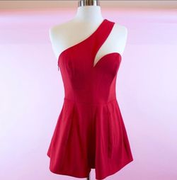 Revolve Red Size 2 Floor Length One Shoulder 50 Off Jumpsuit Dress on Queenly