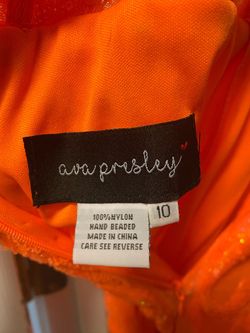 Ava Presley Orange Size 10 Black Tie Side slit Dress on Queenly