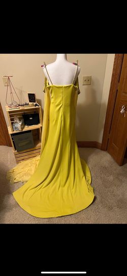 Jovani Yellow Size 14 Pageant Side slit Dress on Queenly