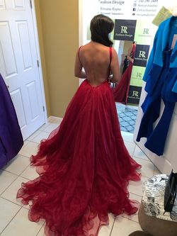 Sherri Hill Red Size 6 Backless Pageant Train Dress on Queenly