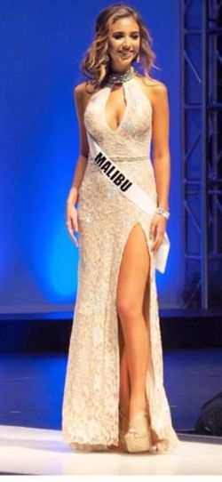 Jovani Nude Size 4 Pageant Backless Homecoming Straight Dress on Queenly