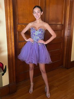 Sherri Hill Purple Size 2 Homecoming Cocktail Dress on Queenly
