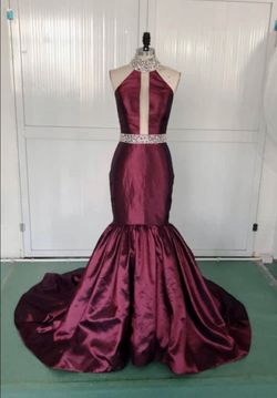 Michael Xu Purple Size 2 Silk Floor Length Mermaid Dress on Queenly