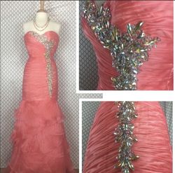 Jovani Pink Size 4 Black Tie Mermaid Dress on Queenly
