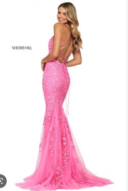 Sherri Hill Pink Size 0 Black Tie Corset Pageant Mermaid Dress on Queenly