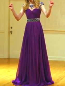 Angela & Alison Purple Size 0 Prom Pageant Straight Dress on Queenly