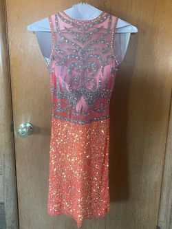 Primavera Orange Size 6 Homecoming Pageant Midi Cocktail Dress on Queenly