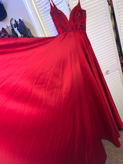 Rachel Allan Red Size 8 Midi Pageant Cocktail Dress on Queenly