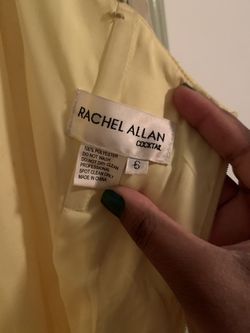 Rachel Allen Couture  Yellow Size 4 Halter Midi Fitted Mermaid Dress on Queenly