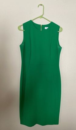 Calvin Klein Green Size 8 Military Floor Length Interview Straight Dress on Queenly