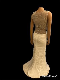 Jovani White Size 2 Prom Military Floor Length Straight Dress on Queenly