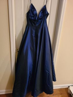 Sherri Hill Blue Size 18 Plus Size Ball gown on Queenly
