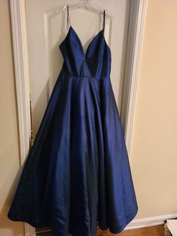 Sherri Hill Blue Size 18 Black Tie Plus Size Ball gown on Queenly