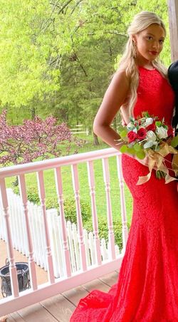 Sherri Hill Red Size 6 Black Tie Military Straight Dress on Queenly