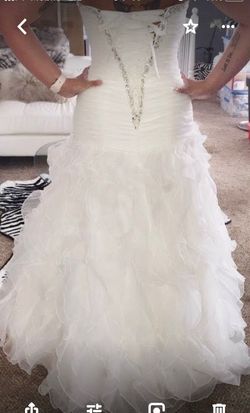 Mori Lee White Size 4 50 Off Floor Length 70 Off Mermaid Dress on Queenly