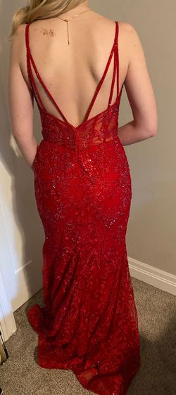 Camille La Vie Red Size 6 Prom Ball gown on Queenly
