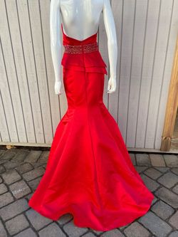 Rachel Allan Red Size 4 Black Tie 50 Off Mermaid Dress on Queenly