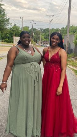 Javoni  Red Size 14 Plus Size Prom Military A-line Dress on Queenly