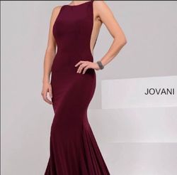 Jovani Red Size 12 Black Tie Military Mermaid Dress on Queenly