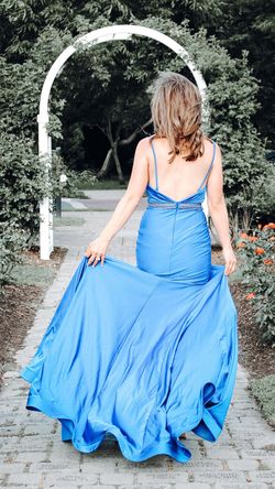 Jovani Blue Size 2 Floor Length Mermaid Dress on Queenly