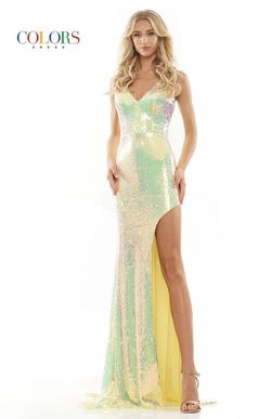 Style Lala Colors Yellow Size 2 Floor Length Train Side slit Dress on Queenly