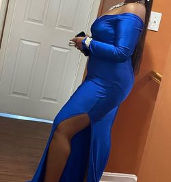 Blue Size 14 Side slit Dress on Queenly