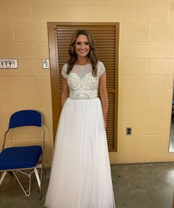 Sherri Hill White Size 6 Straight Dress on Queenly